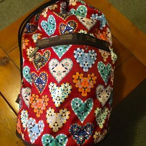 LeSportsac large drawstring bag with accessories